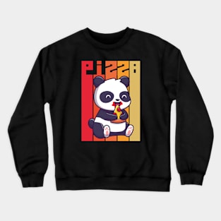 Cute Panda eating pizza Crewneck Sweatshirt